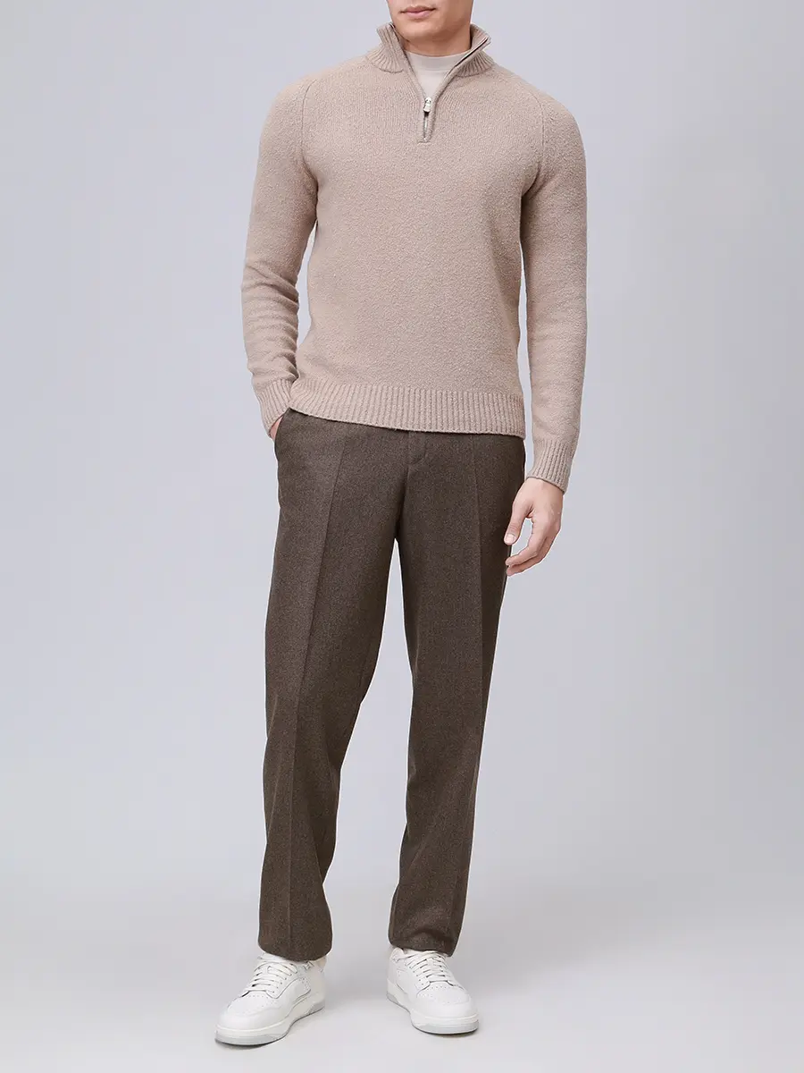 Джемпер из шерсти и хлопка RADI PERUGIA 7001-800 250 Бежевый  Фото 2