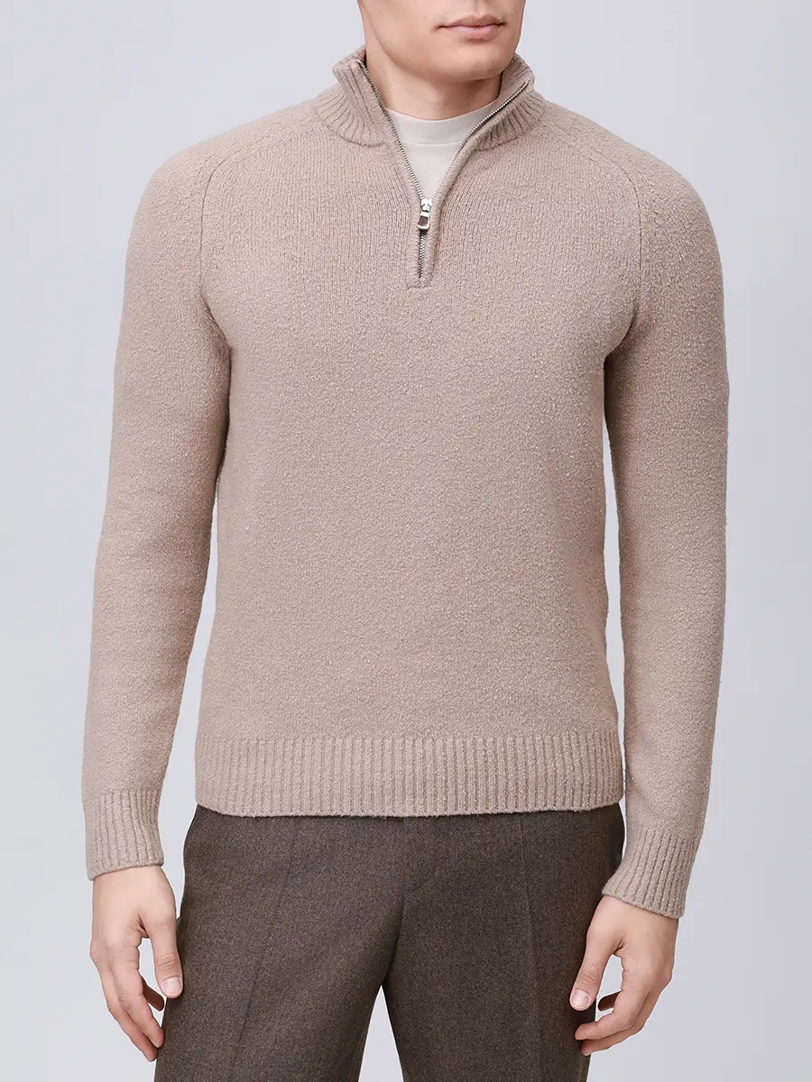 Джемпер из шерсти и хлопка RADI PERUGIA 7001-800 250 Бежевый  Фото 4