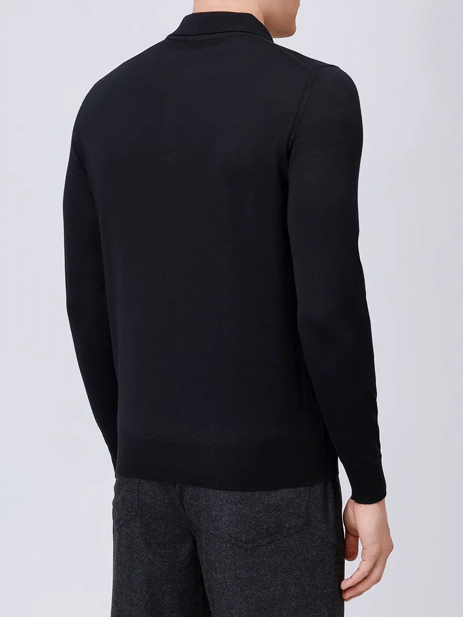 Поло из шерсти и шелка RADI PERUGIA 5304-606 900 Черный  Фото 3