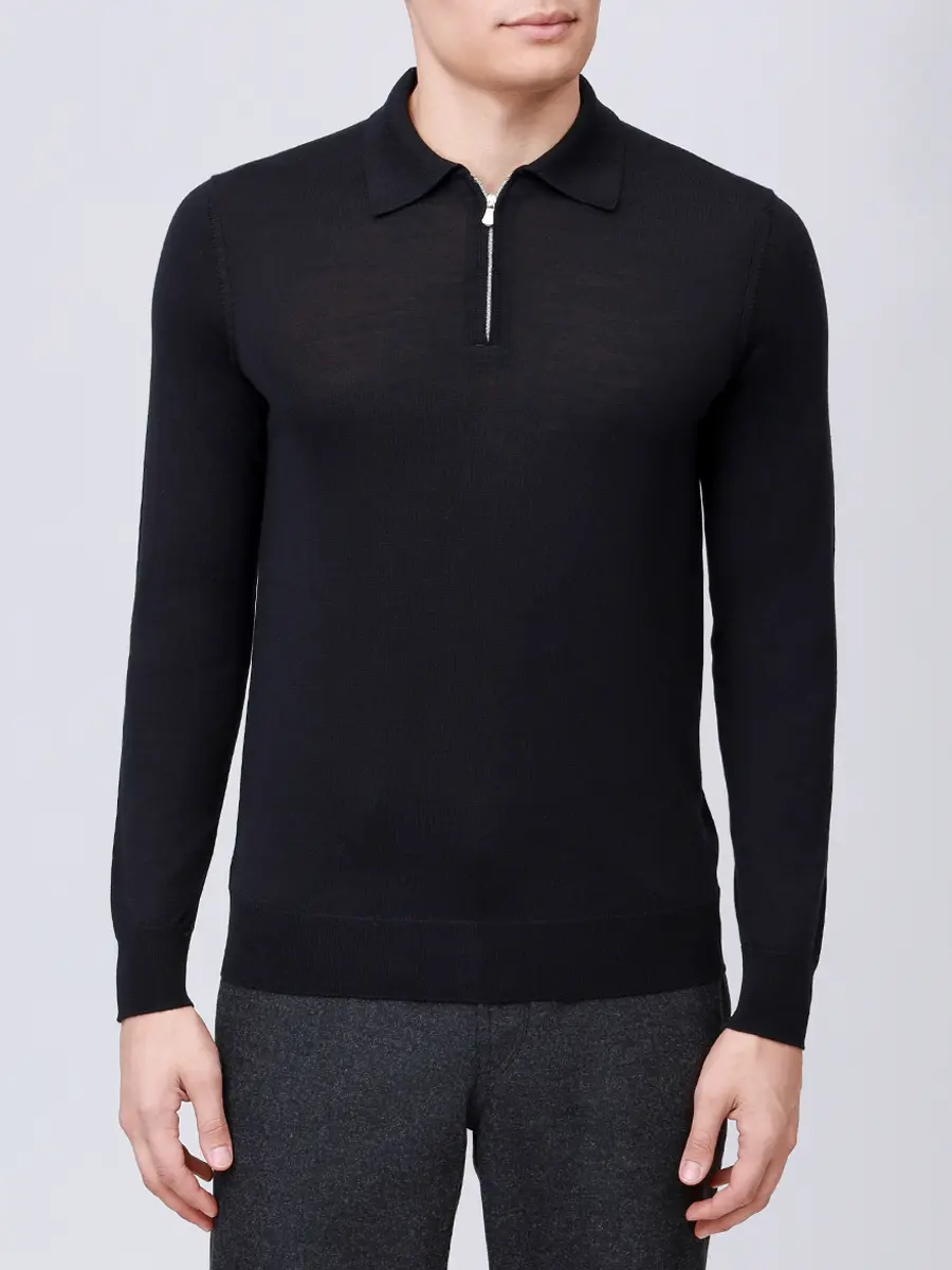 Поло из шерсти и шелка RADI PERUGIA 5304-606 900 Черный  Фото 4