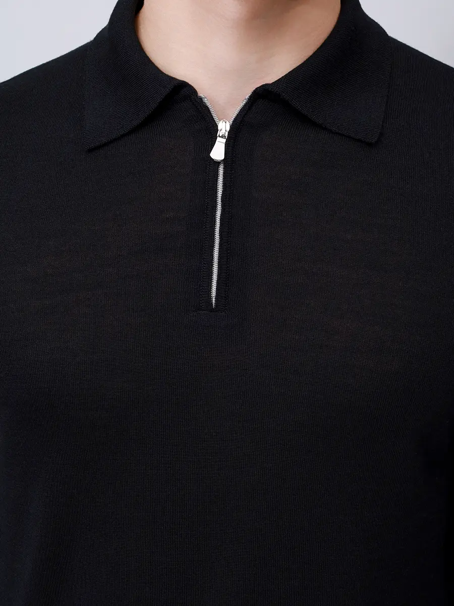 Поло из шерсти и шелка RADI PERUGIA 5304-606 900 Черный  Фото 5