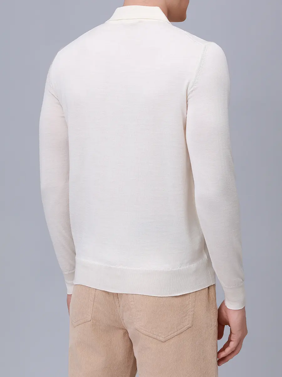 Поло из шерсти и шелка RADI PERUGIA 5304-606 125 Белый  Фото 3