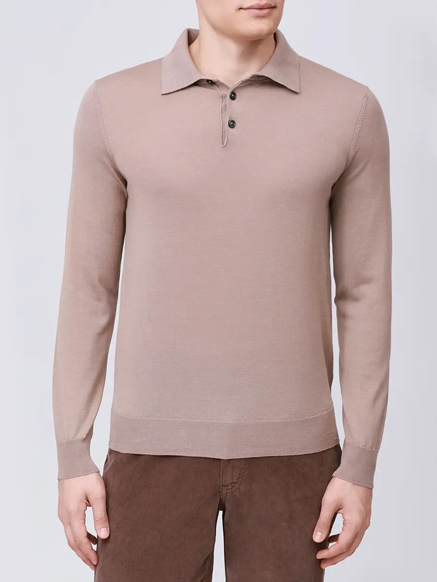 Поло из шерсти и шелка RADI PERUGIA 5303-606 150 Бежевый  Фото 4