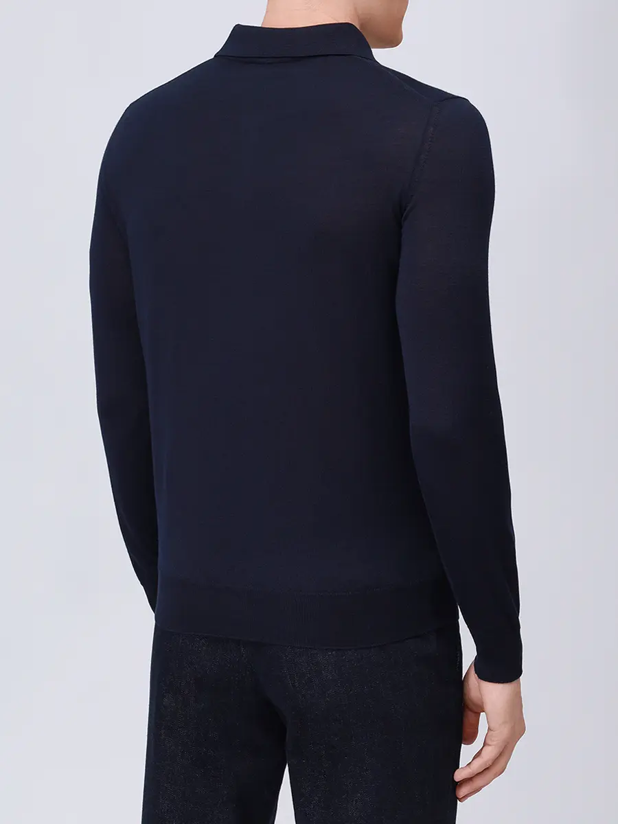 Поло из шерсти и шелка RADI PERUGIA 5303-606 650 Тёмно - Синий  Фото 3