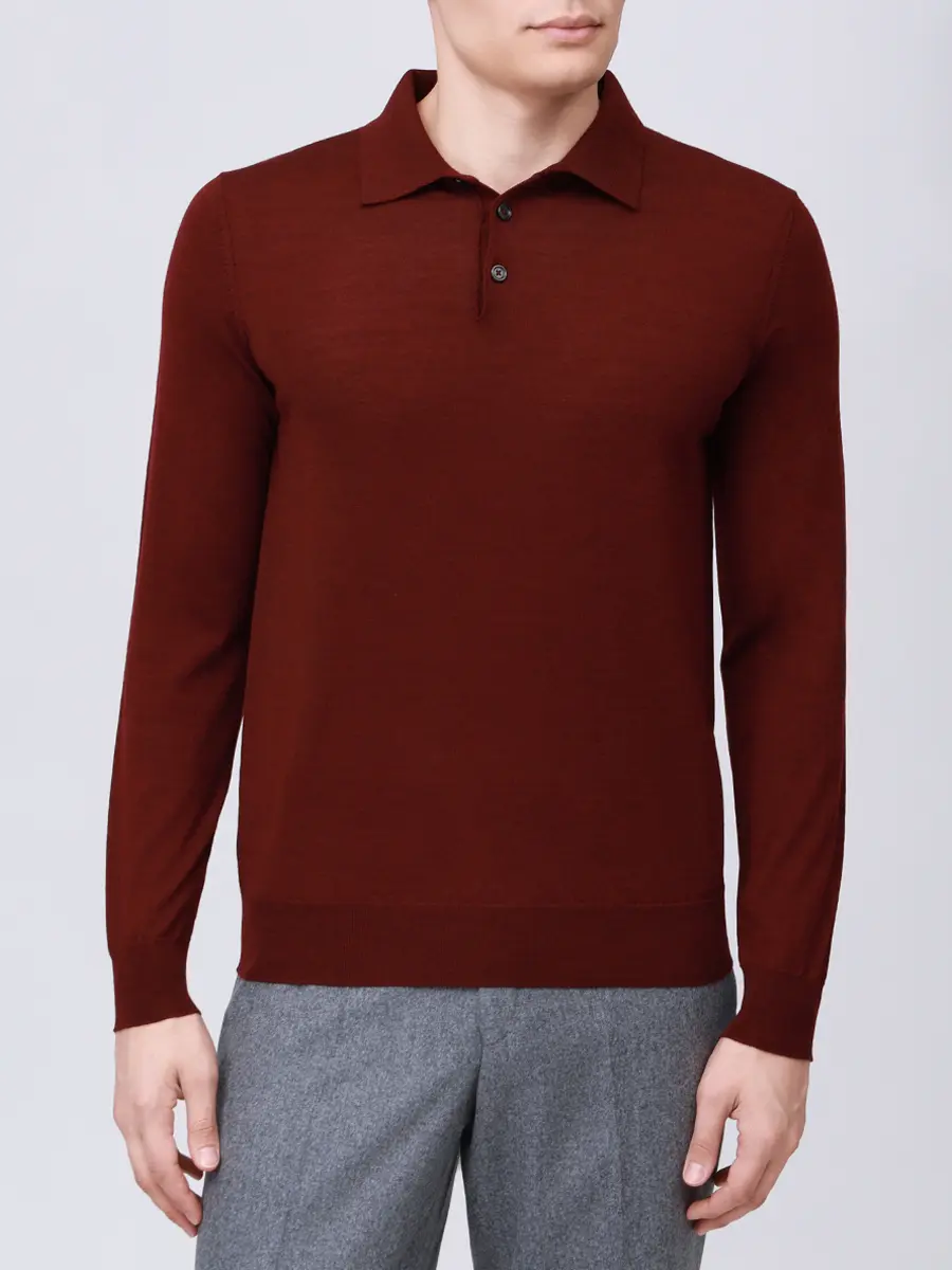 Поло из шерсти и шелка RADI PERUGIA 5303-606 510 Бордовый  Фото 4