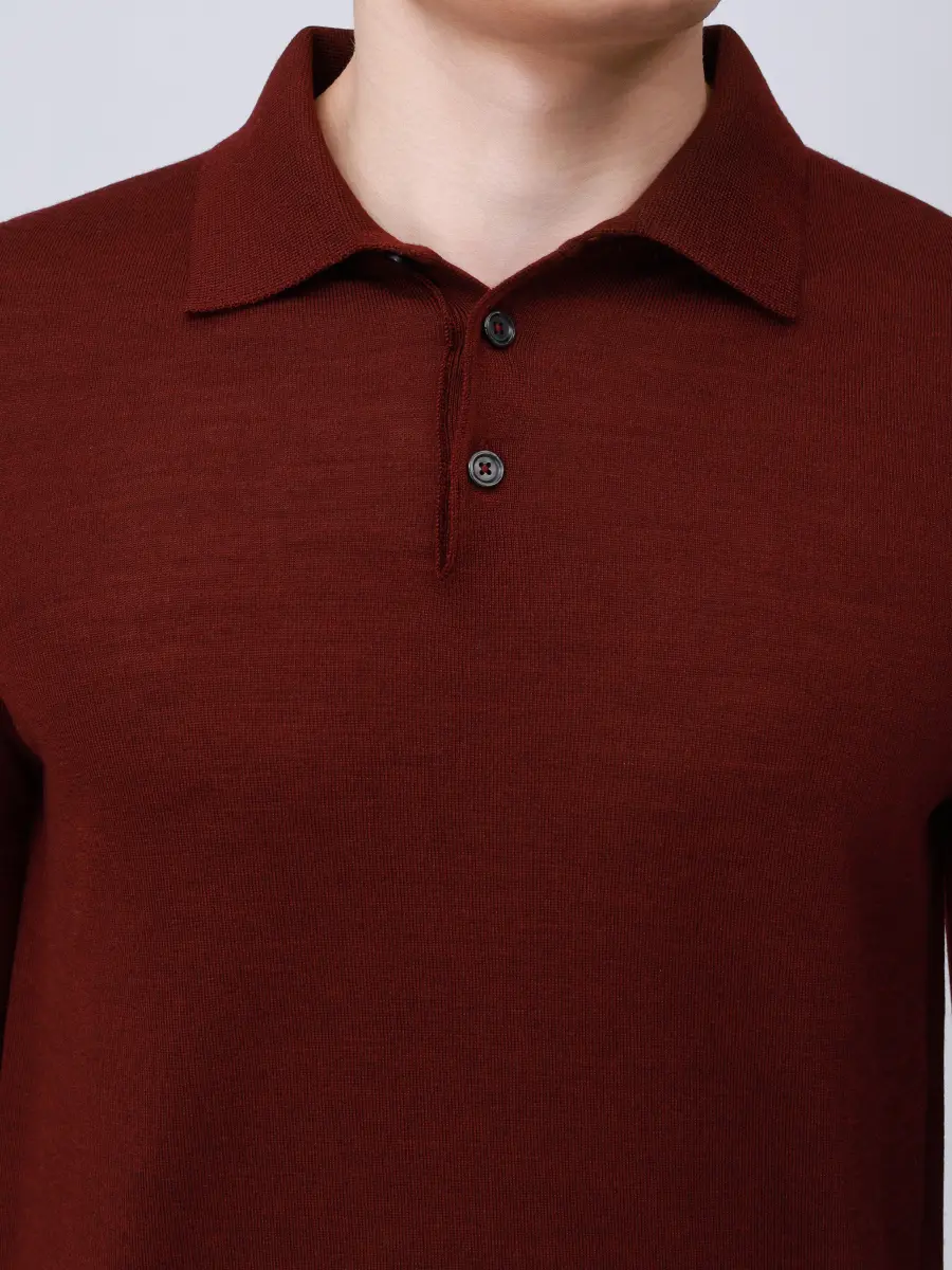 Поло из шерсти и шелка RADI PERUGIA 5303-606 510 Бордовый  Фото 5