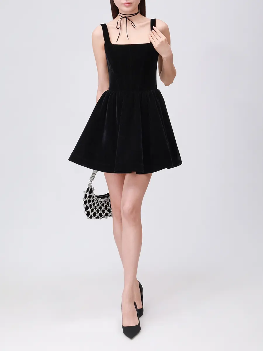 Платье бархатное BELLA ALINE AL152720 Черный  Фото 2