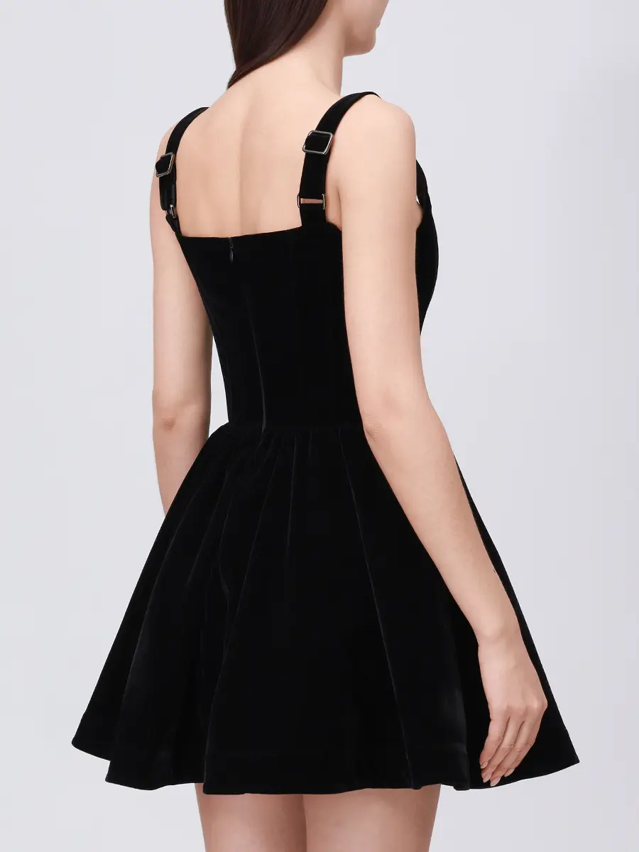 Платье бархатное BELLA ALINE AL152720 Черный  Фото 3