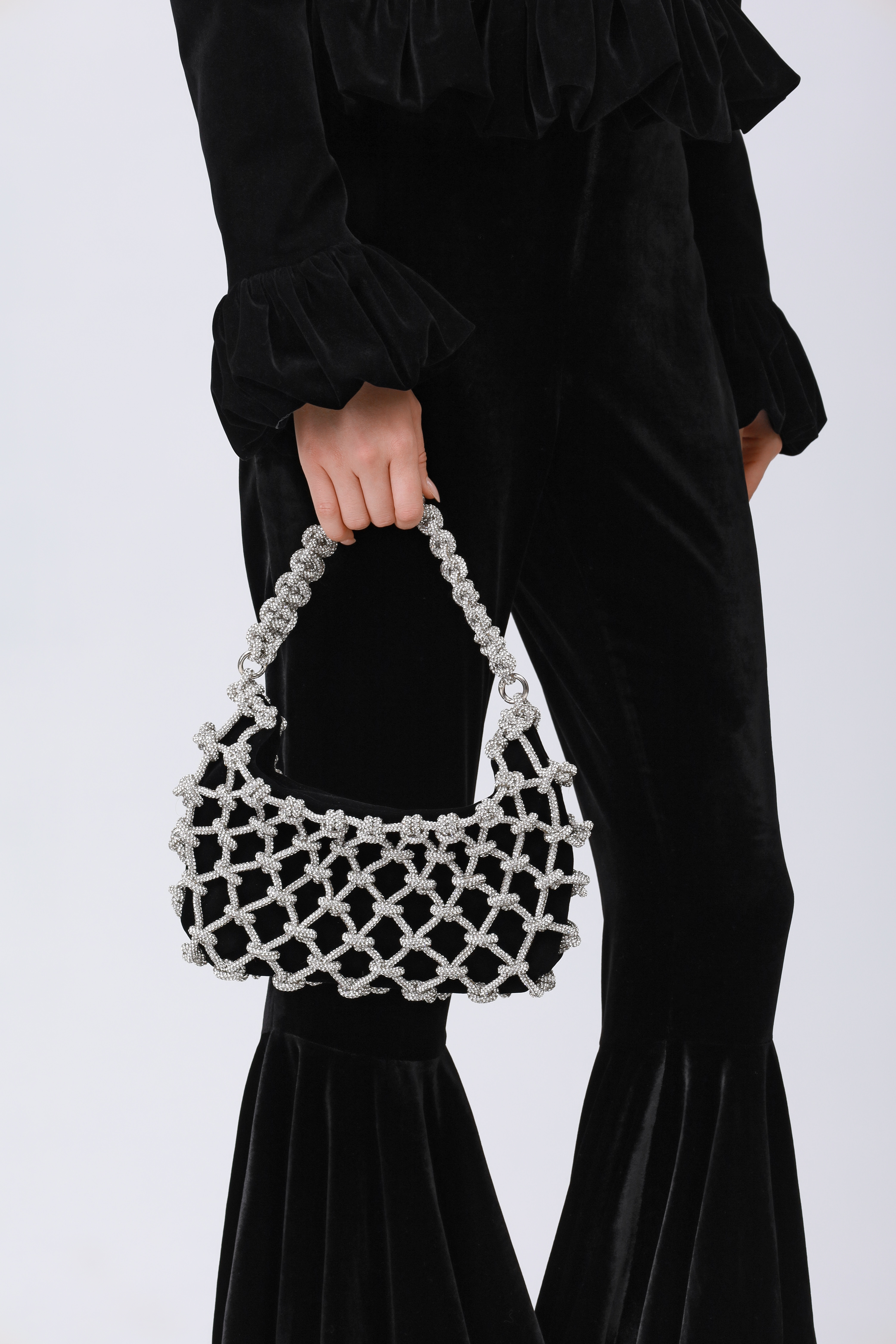 Сумка бархатная ALINE AL241317 Черный  Фото 2