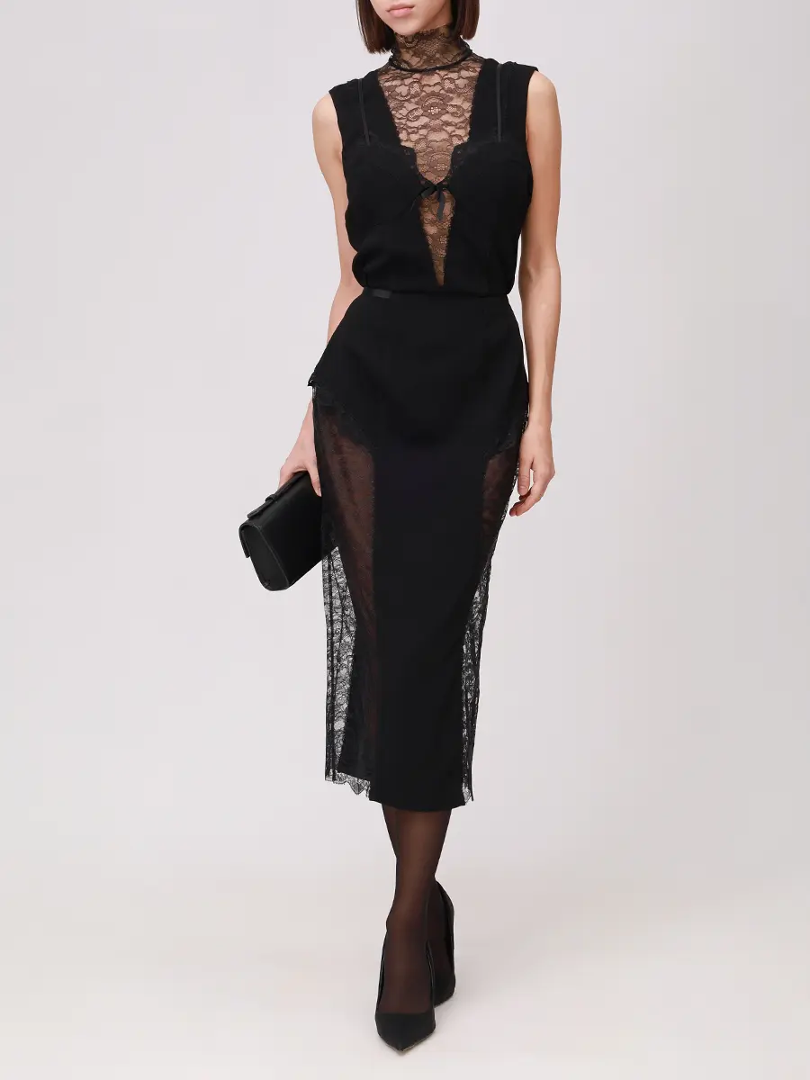 Платье с кружевом DANIIL ANTSIFEROV DA1605 Черный  Фото 2