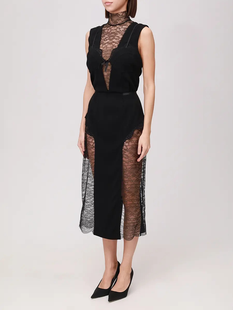 Платье с кружевом DANIIL ANTSIFEROV DA1605 Черный  Фото 4