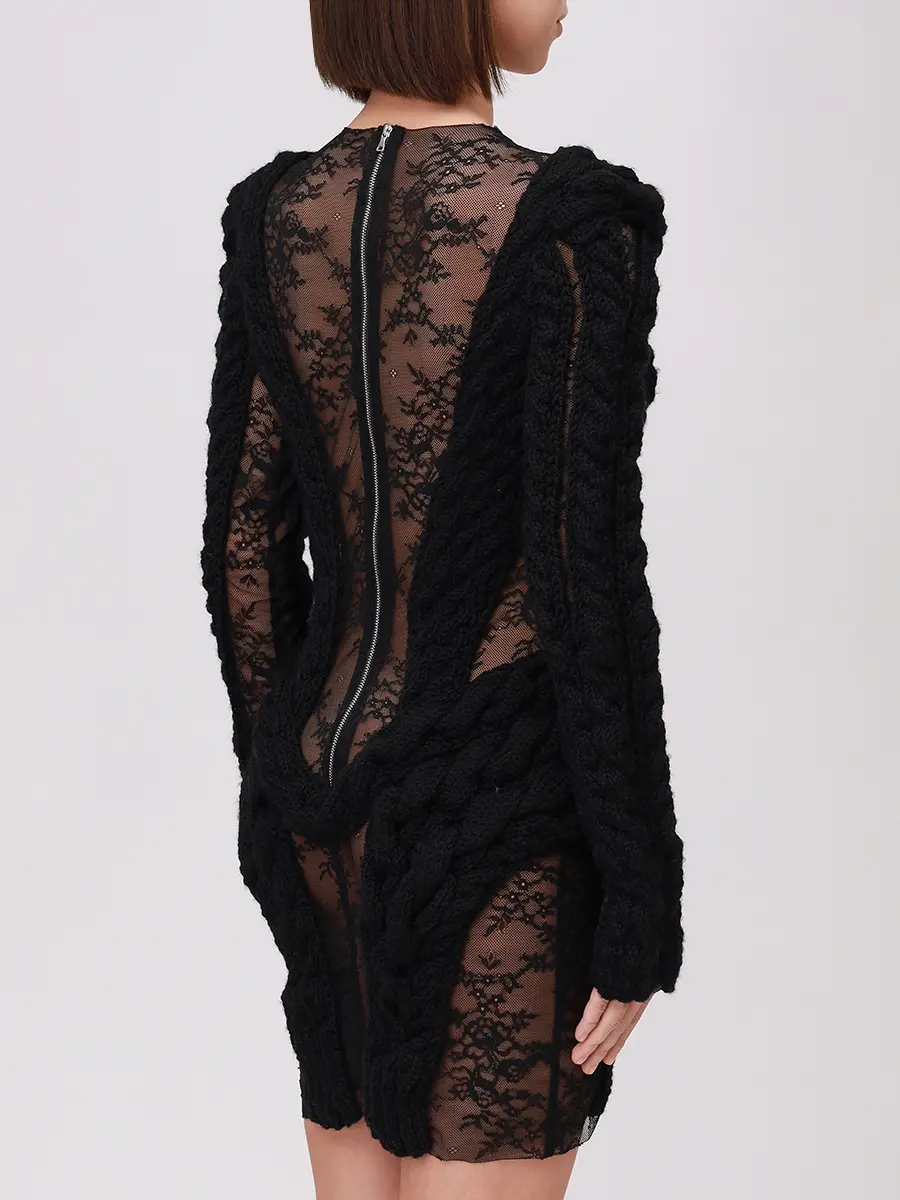 Платье с кружевом DANIIL ANTSIFEROV DA1685 Черный  Фото 3