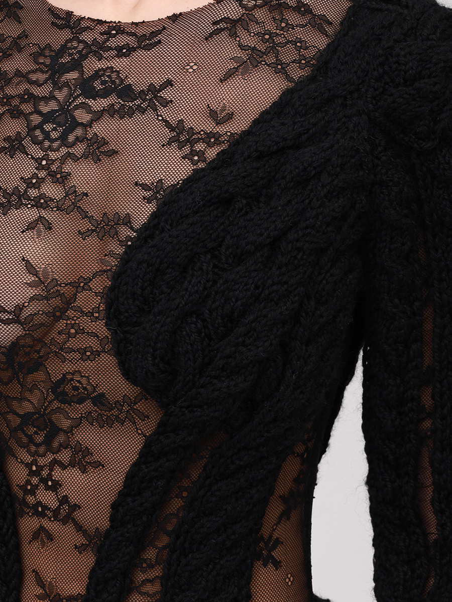 Платье с кружевом DANIIL ANTSIFEROV DA1685 Черный  Фото 5