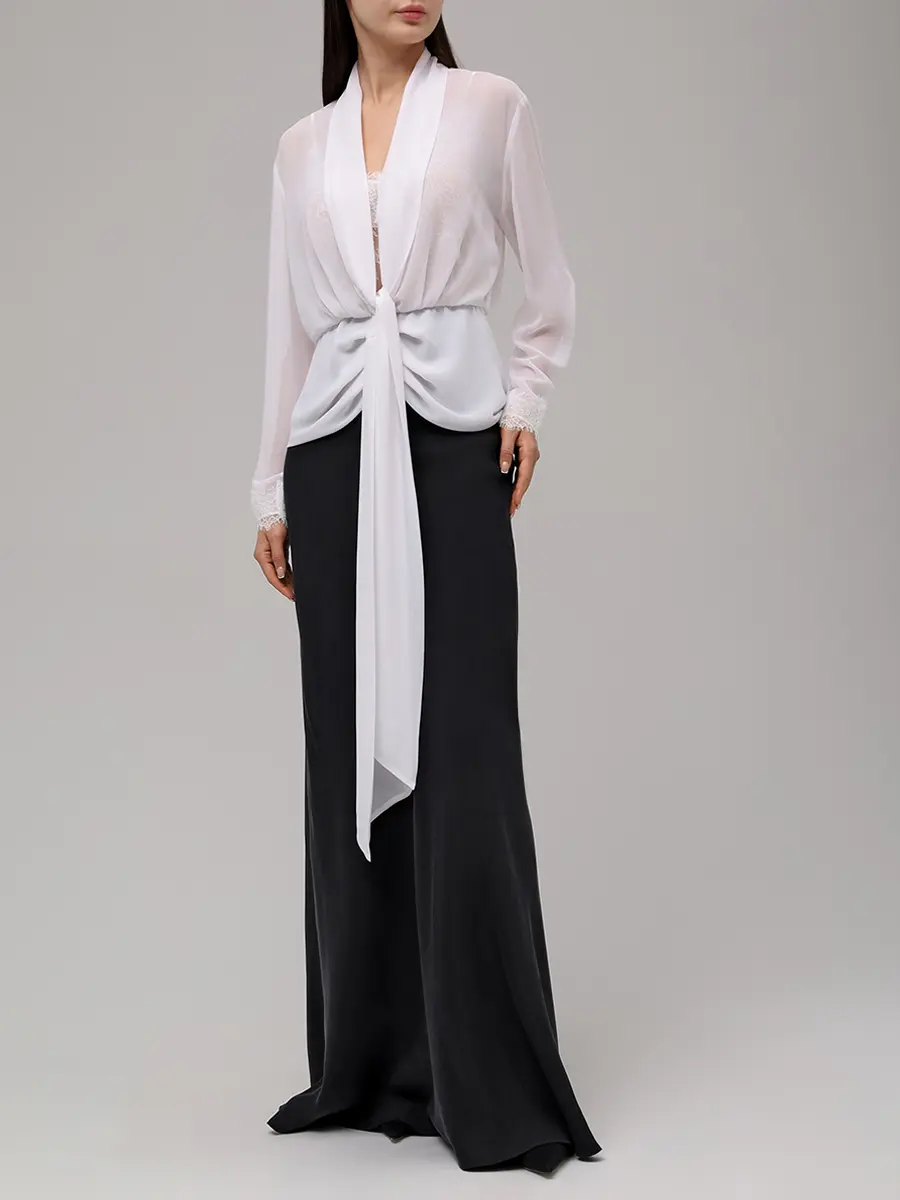 Юбка со шлейфом LAROOM fw26-2656-1 Черный  Фото 2