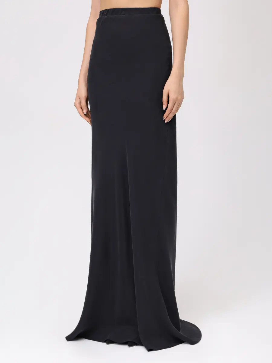 Юбка со шлейфом LAROOM fw26-2656-1 Черный  Фото 4