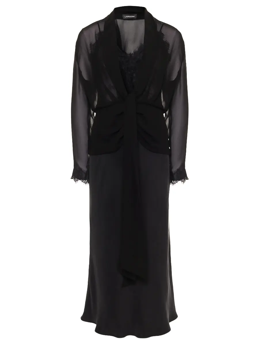 

Платье с кружевом, Черный, fw26-2679-1