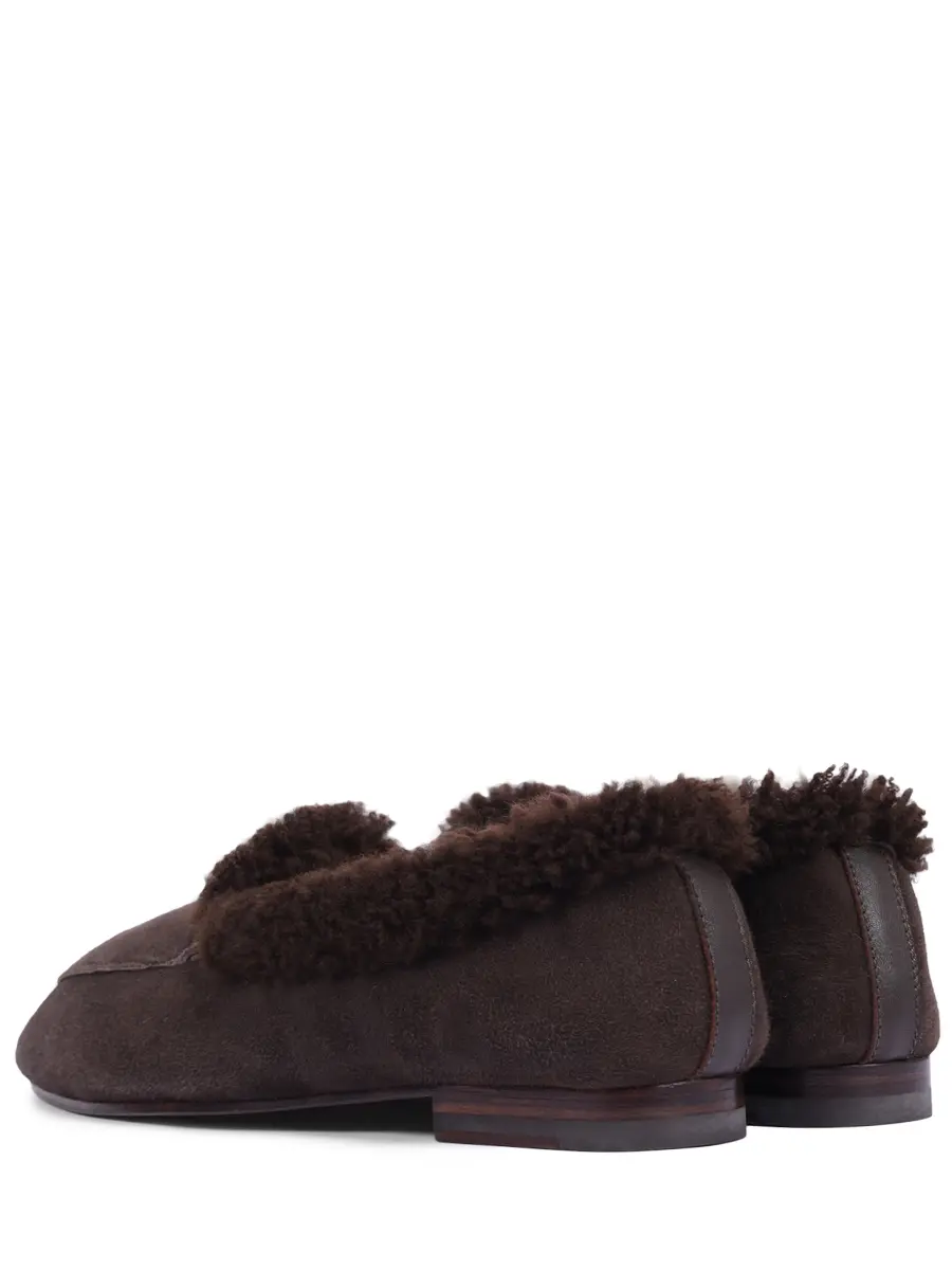 

Лоферы замшевые на меху, Коричневый, SL137.19.LST800.W26