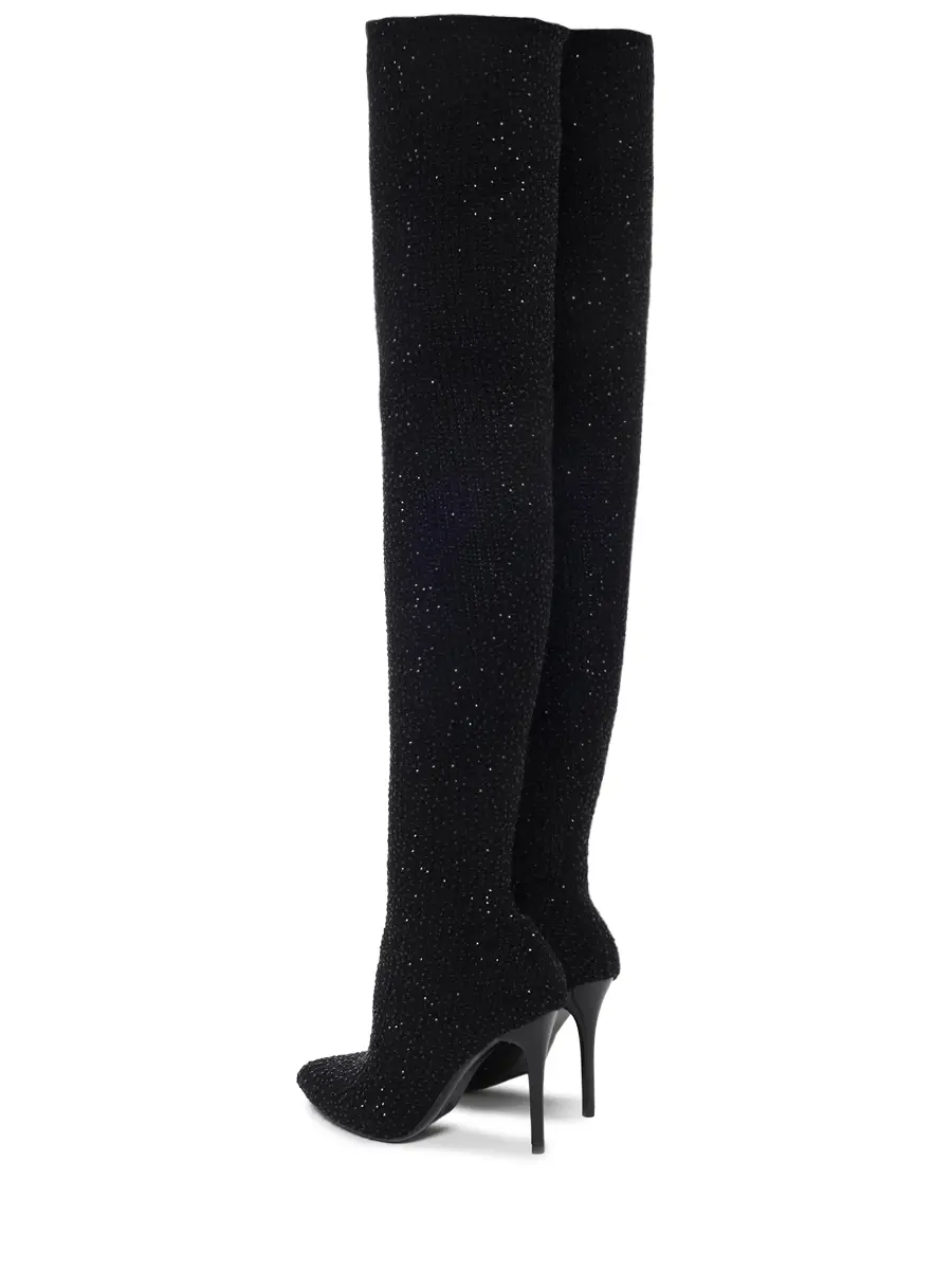 Ботфорты текстильные SOL ANGELANN SCSH-0023/W25 Черный  Фото 4