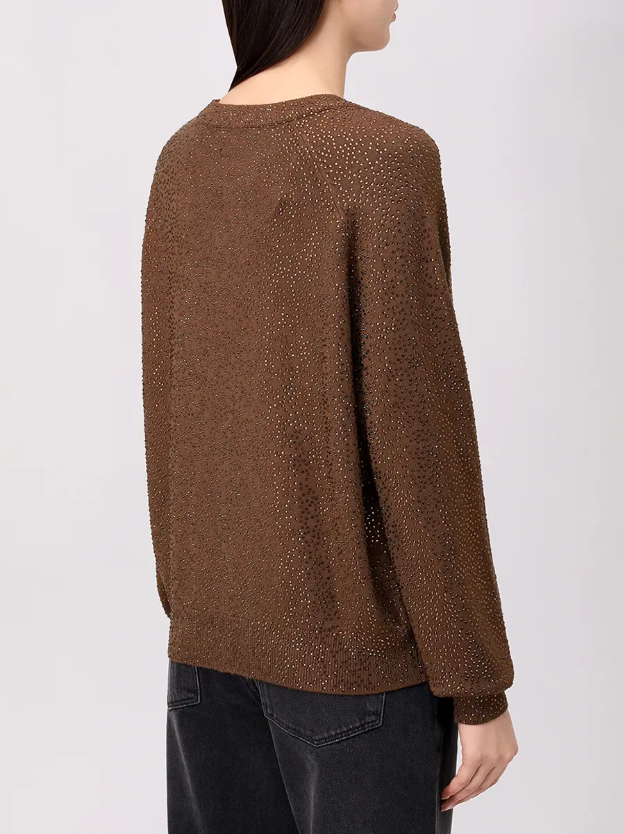 Джемпер из вискозы SOL ANGELANN SCBFW25-1079 Коричневый  Фото 3