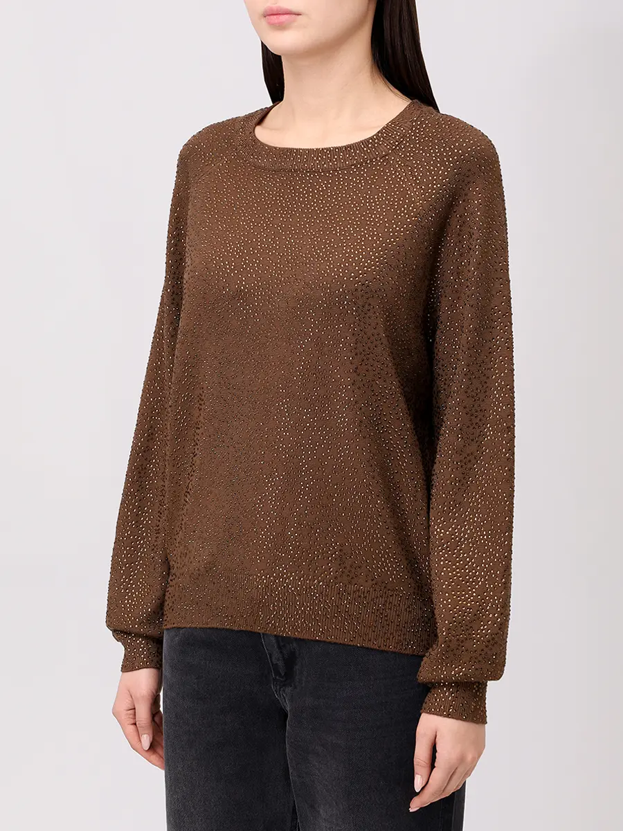 Джемпер из вискозы SOL ANGELANN SCBFW25-1079 Коричневый  Фото 4
