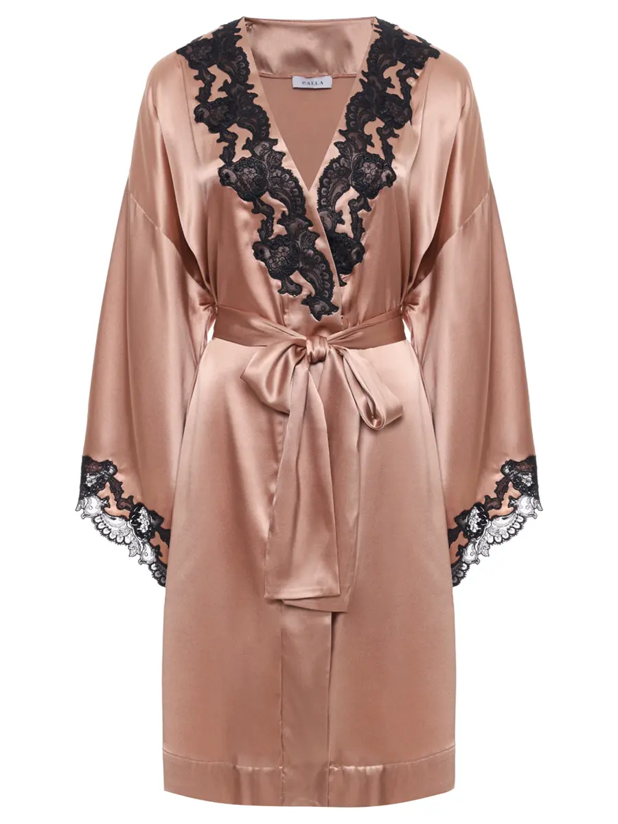 

Халат шелковый, Коричневый, DV0333 K.17