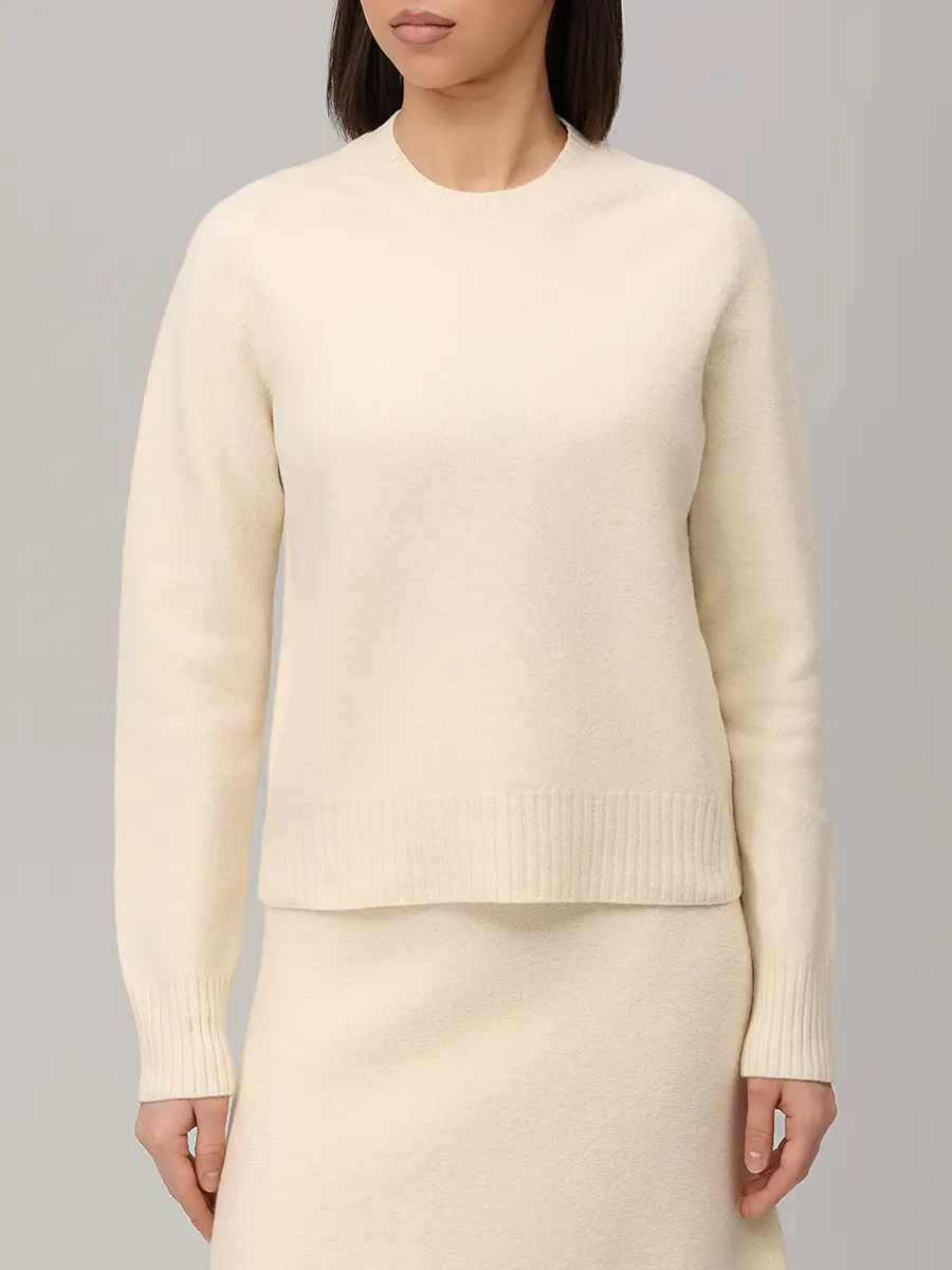 Джемпер шерстяной JIL SANDER J01GP0103 J14603 109 Бежевый  Фото 4