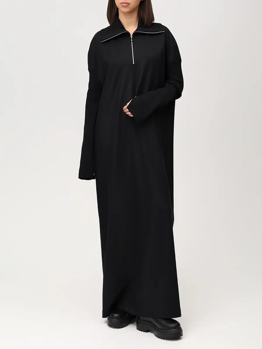 Платье шерстяное JIL SANDER J02CT0517 J40045 001 Черный  Фото 4