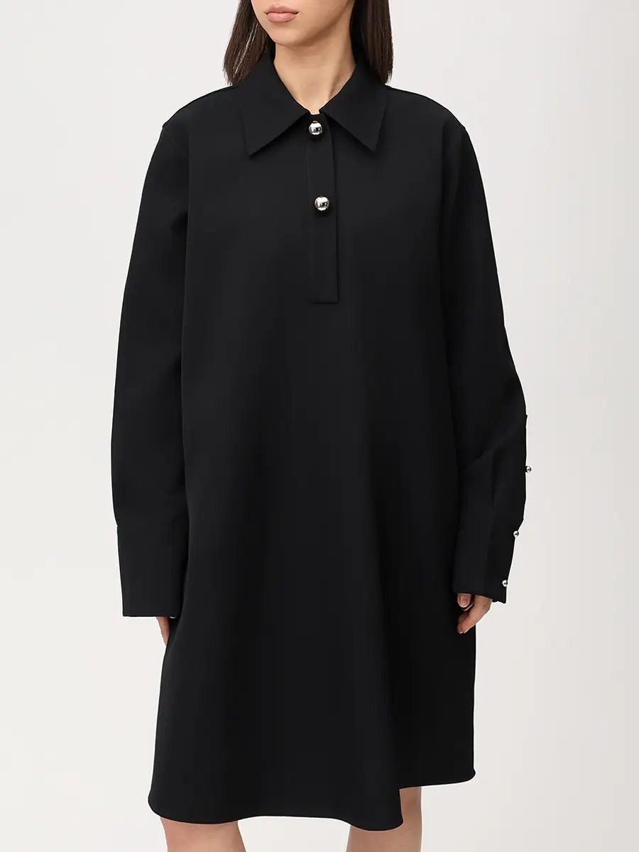 Платье шерстяное JIL SANDER J02CT0550 J40002 001 Черный  Фото 4