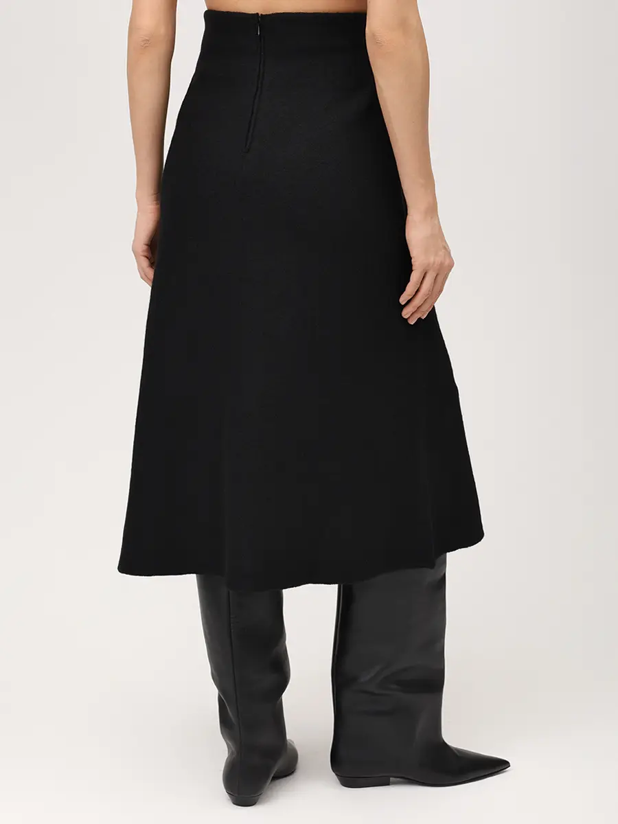 Юбка шерстяная JIL SANDER J02MA0248 J14506 001 Черный  Фото 3