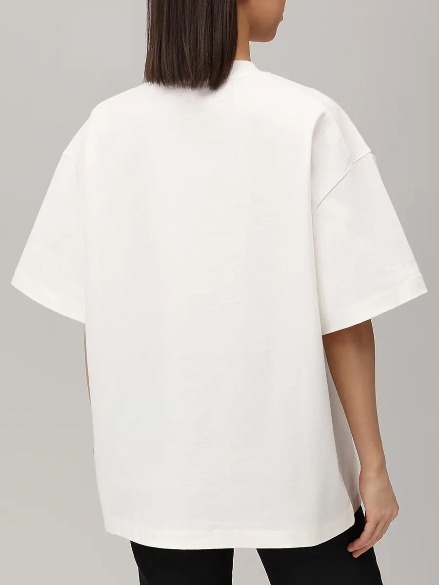 Футболка хлопковая JIL SANDER J03GC0137 J45148 102 Белый  Фото 3