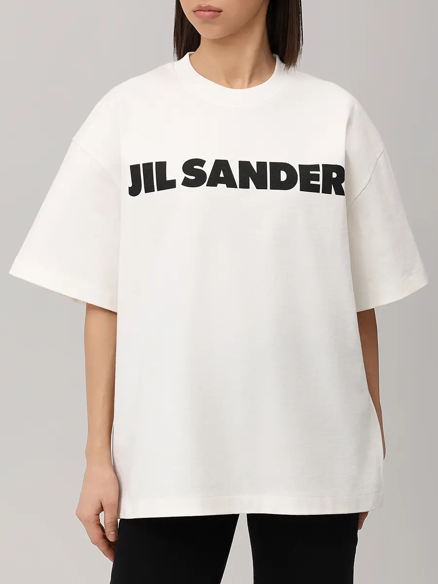 Футболка хлопковая JIL SANDER J03GC0137 J45148 102 Белый  Фото 4