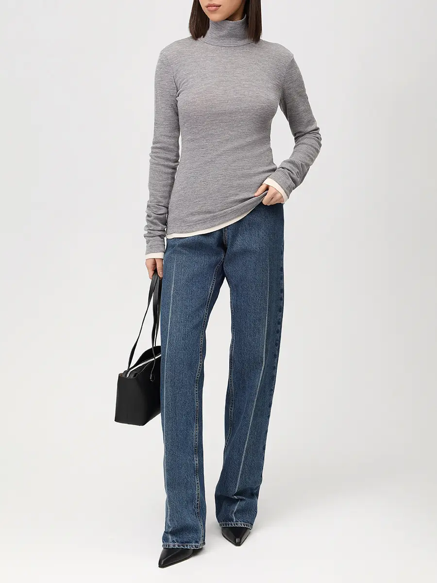 Комплект из водолазки и лонгслива JIL SANDER J40FV0115 J20226 924 Серый  Фото 2