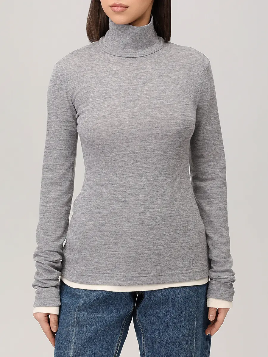 Комплект из водолазки и лонгслива JIL SANDER J40FV0115 J20226 924 Серый  Фото 4