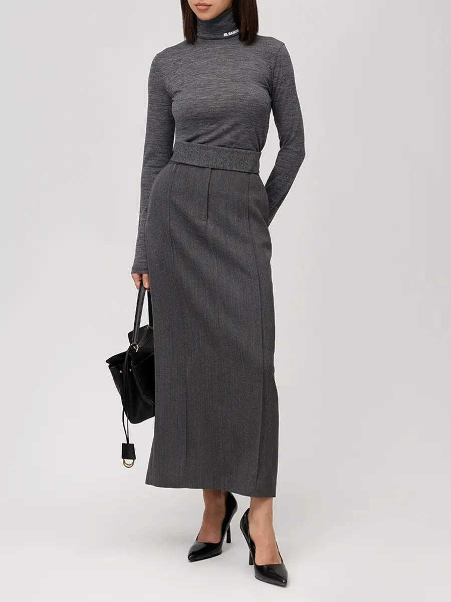 Водолазка однотонная JIL SANDER J40GC0020 J70021 028 Серый  Фото 2