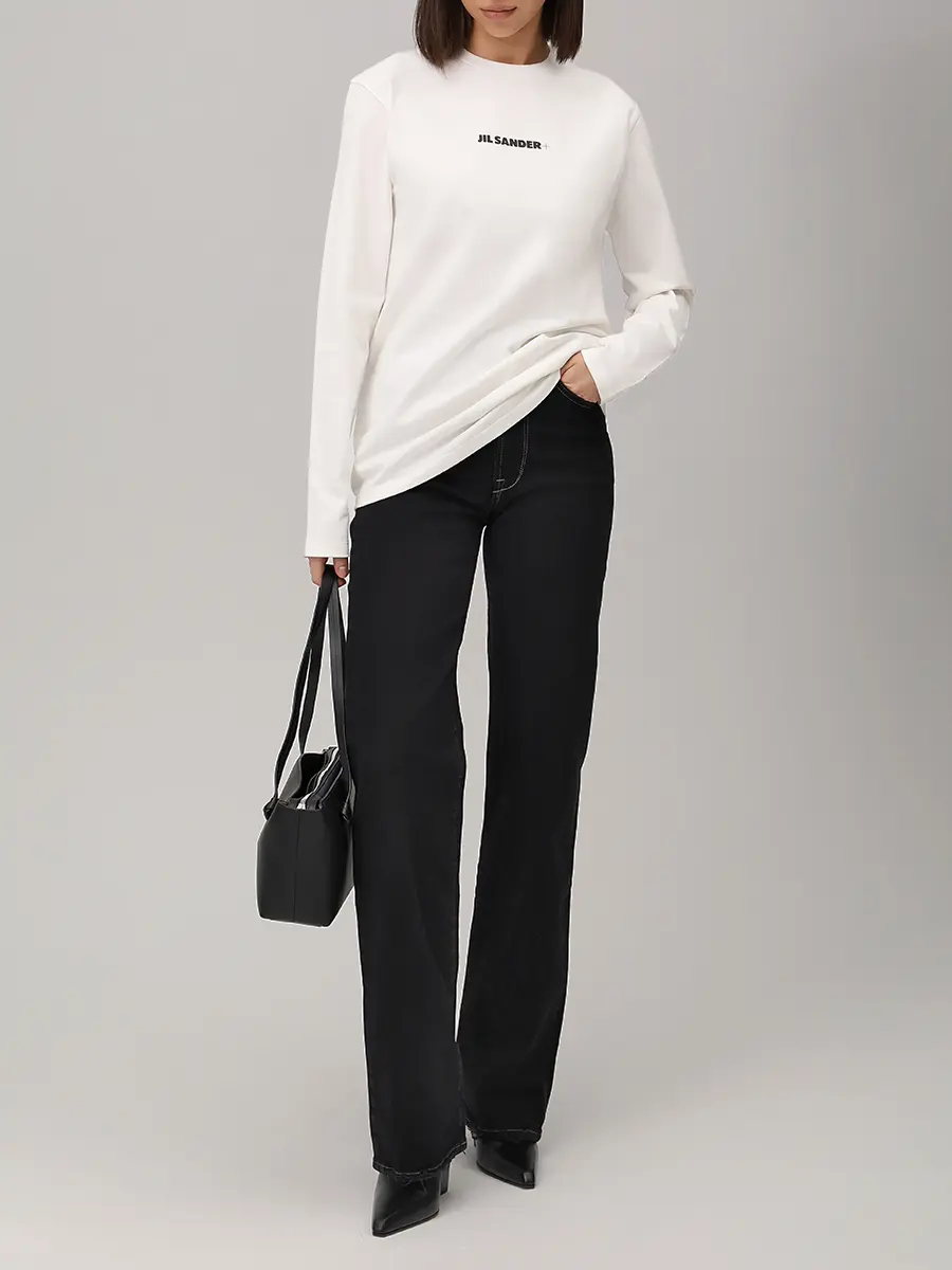 Лонгслив хлопковый JIL SANDER J40GC0117 J20103 102 Белый  Фото 2