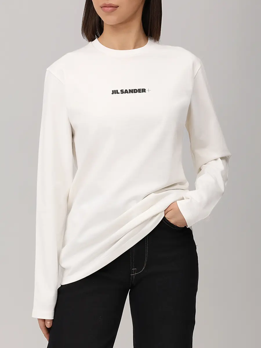 Лонгслив хлопковый JIL SANDER J40GC0117 J20103 102 Белый  Фото 4