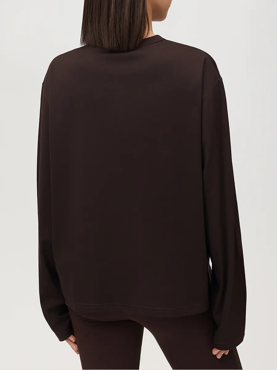 Лонгслив однотонный JIL SANDER J40GC0148 J20033 202 Коричневый  Фото 3