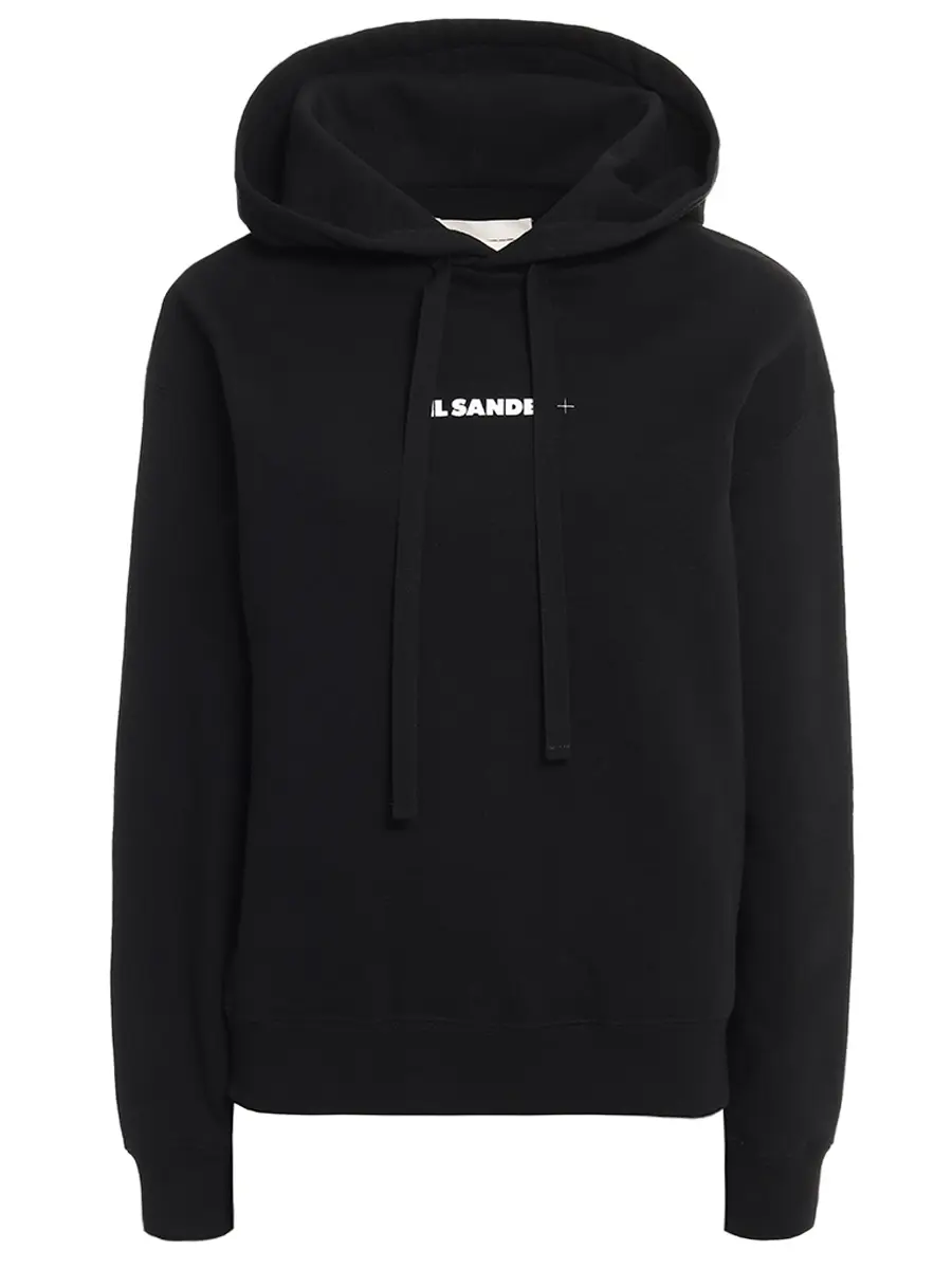 Худи хлопковое JIL SANDER J40GU0123 J20039 001 Черный 