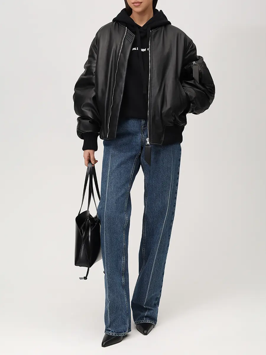Худи хлопковое JIL SANDER J40GU0123 J20039 001 Черный  Фото 2