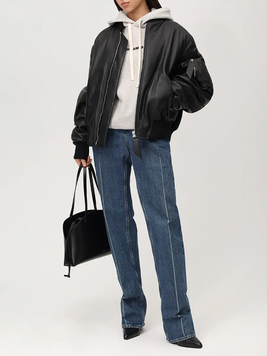 Худи хлопковое JIL SANDER J40GU0123 J20010 052 Серый  Фото 2