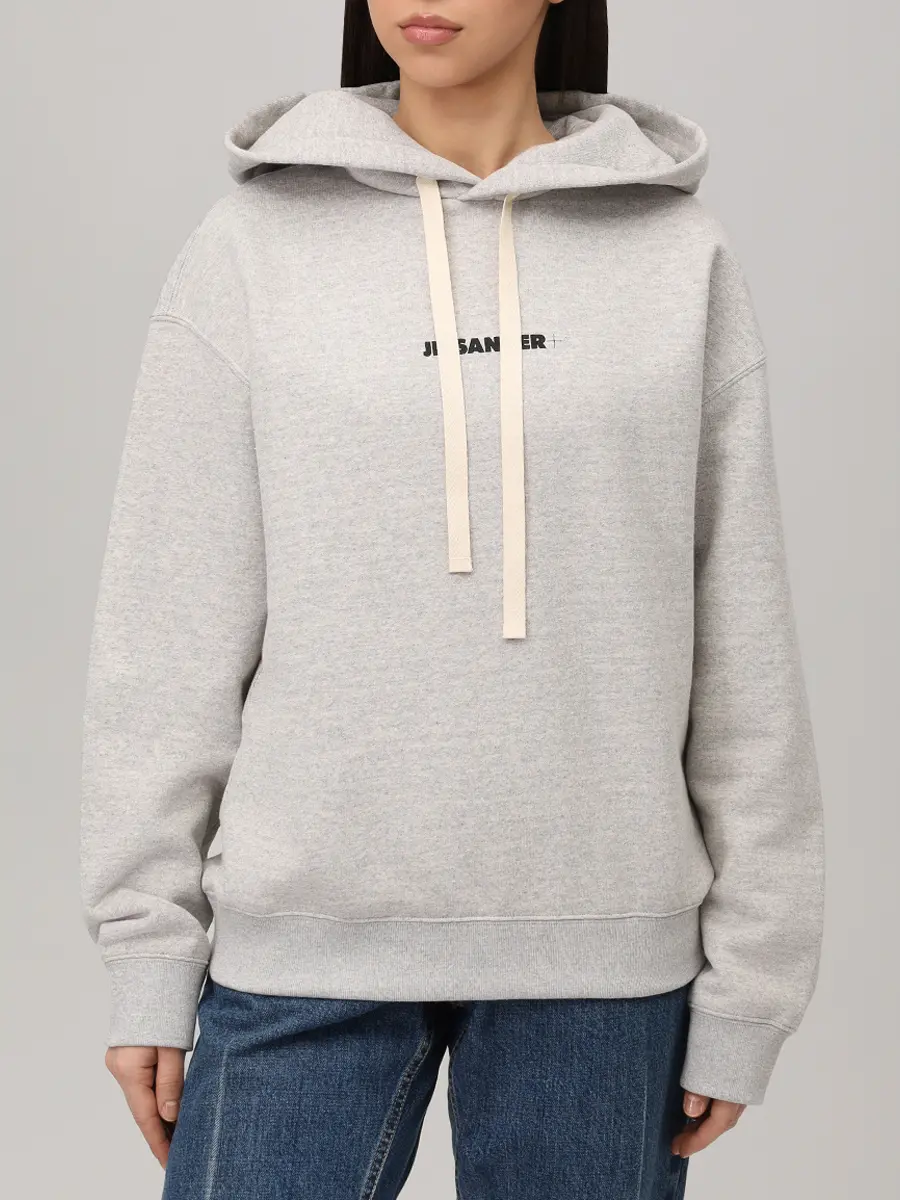 Худи хлопковое JIL SANDER J40GU0123 J20010 052 Серый  Фото 4