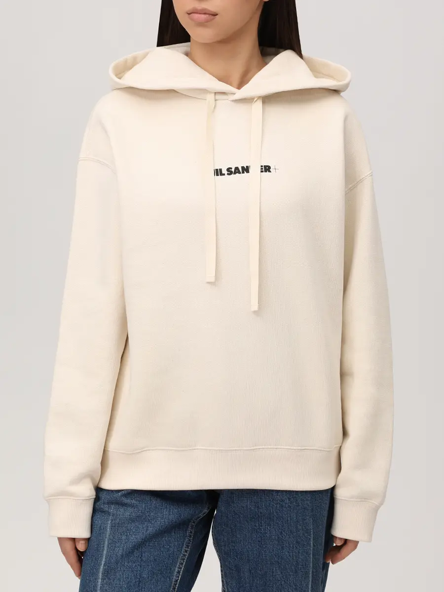 Худи хлопковое JIL SANDER J40GU0123 J20010 279 Бежевый  Фото 4
