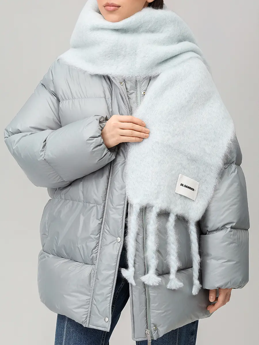Шарф шерстяной JIL SANDER J40TE0132 J40041 450 Голубой  Фото 2