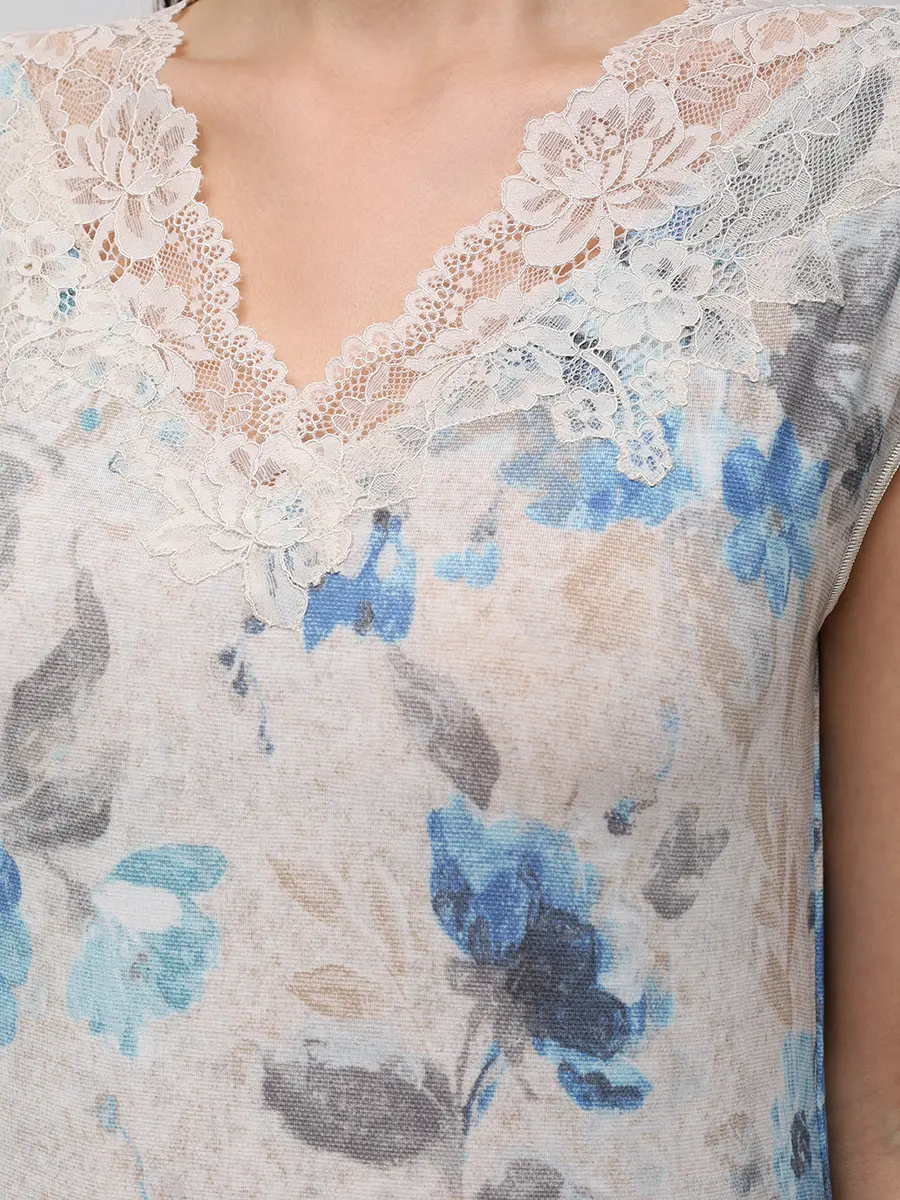 

Сорочка из модала, Цветочный принт, W55NC01/L NORMA/L 660