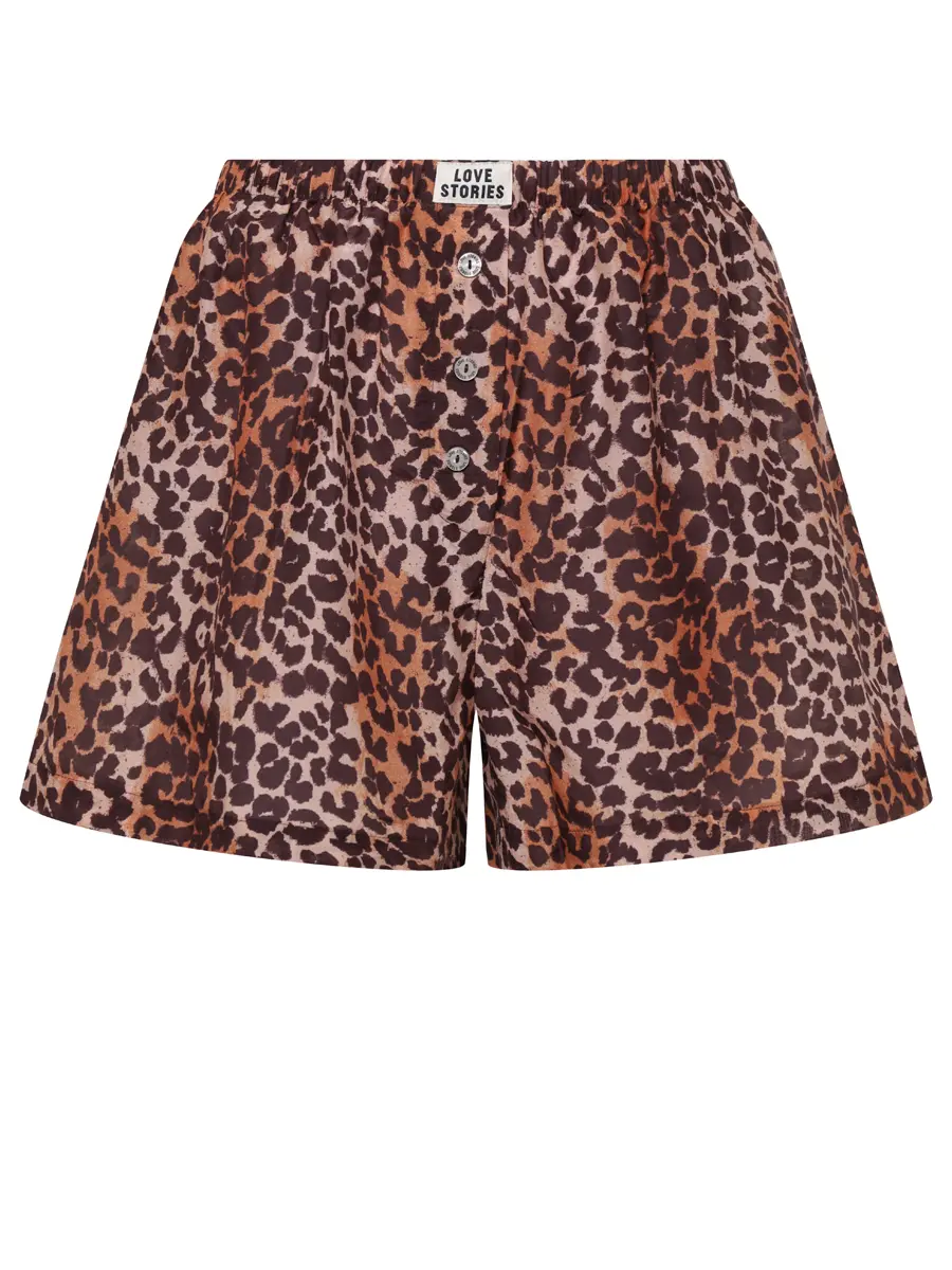 

Шорты из хлопка и шелка, Анималистичный принт, L2543105-801
