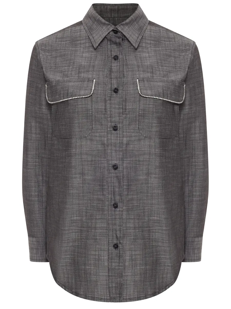 

Рубашка хлопковая, Серый, 25WF7102