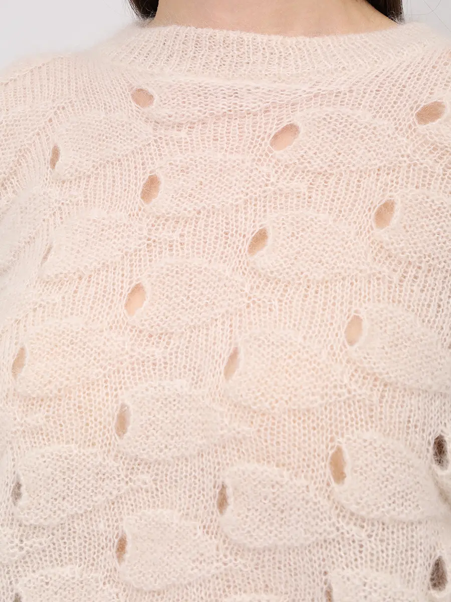 Джемпер из мохера AMMONIT AM.KNT08.3181.114 Кремовый  Фото 5