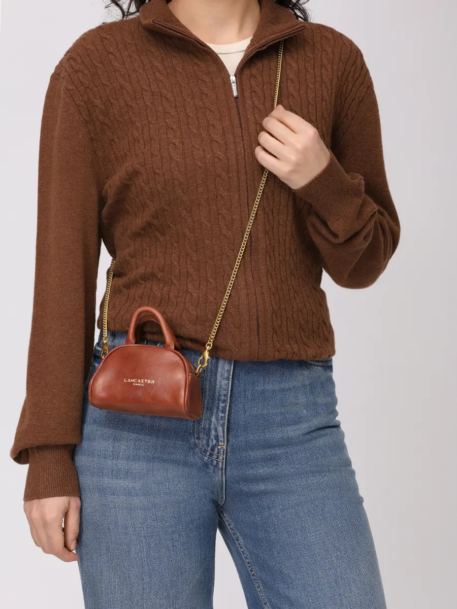 Сумка кожаная LANCASTER 177-003-NOIR-COGNAC Коричневый  Фото 2