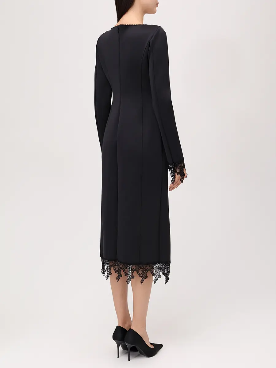 Платье с кружевом BLUMARINE 2A704AN0990 Черный  Фото 3