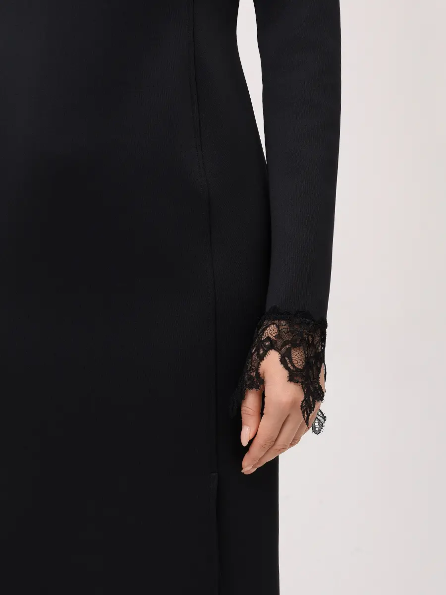 Платье с кружевом BLUMARINE 2A704AN0990 Черный  Фото 5